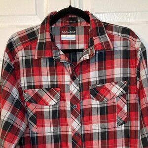 Columbia Men's Omni-Wick Red Plaid Button Down Shirt - Size M